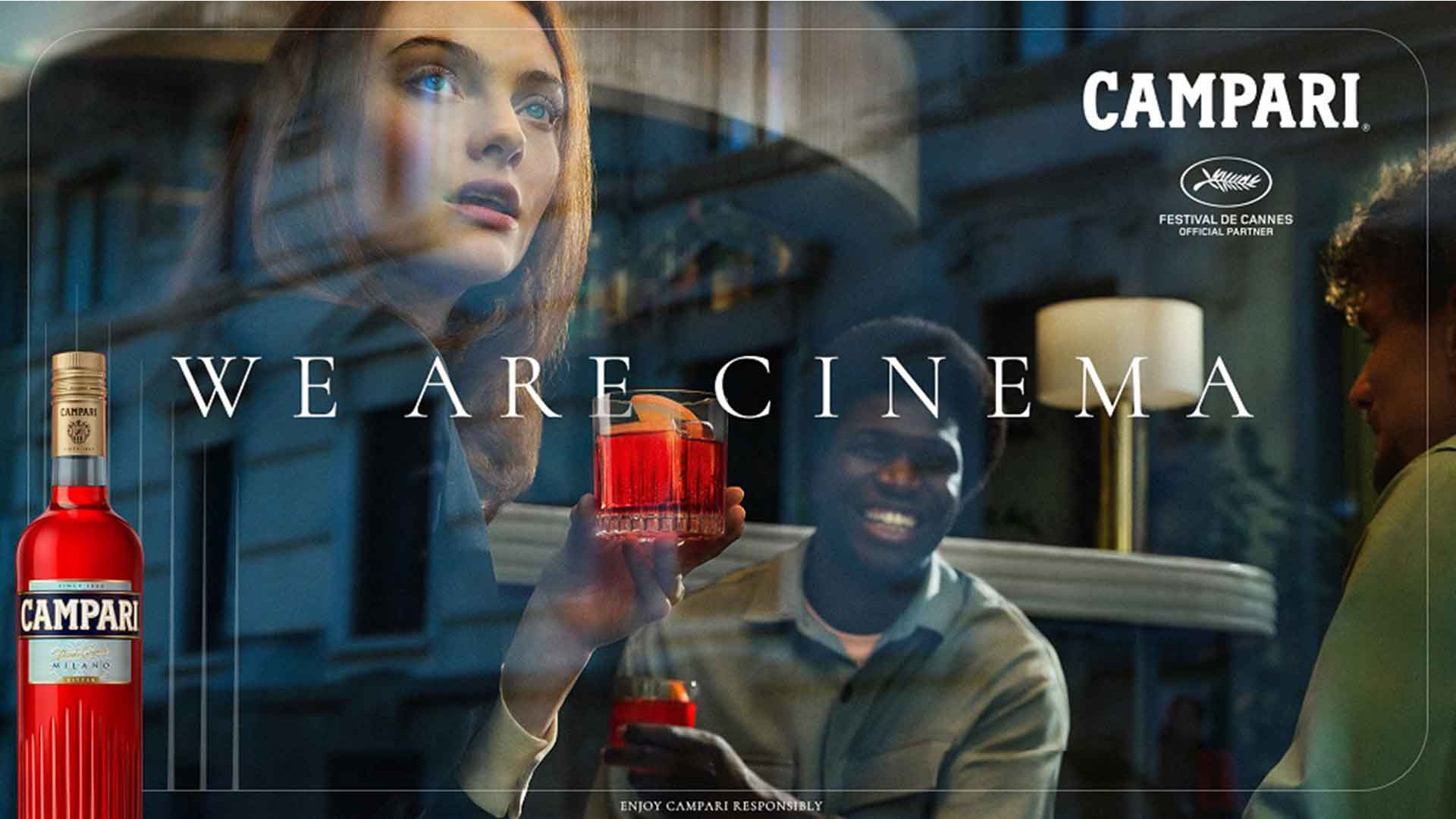 Campari al Festival di Cannes con  “We are Cinema”, adv on air in Italia a settembre con creatività di Independent Ideas, scelta per questo progetto, e planning di Mindshare su tv e social