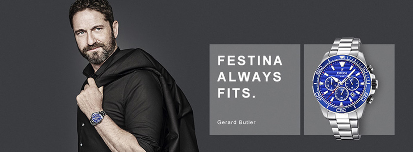 Festina riconferma Gerard Butler come testimonial della sua nuova campagna Always Fits