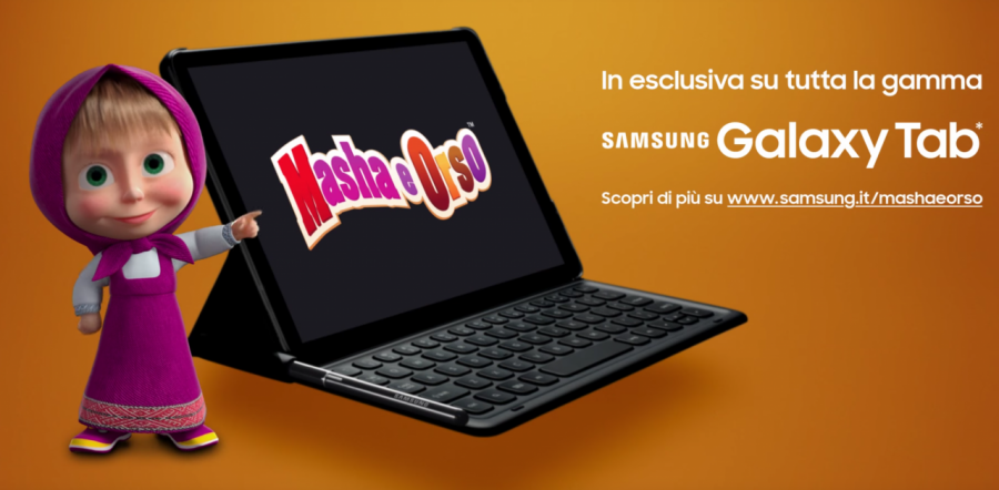 Samsung, campagna durante il periodo natalizio per portare Masha e Orso sui suoi Tablet