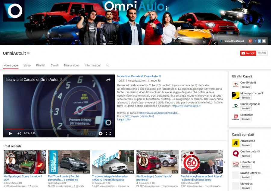 OmniAuto.it supera i 100.000 iscritti sul canale YouTube