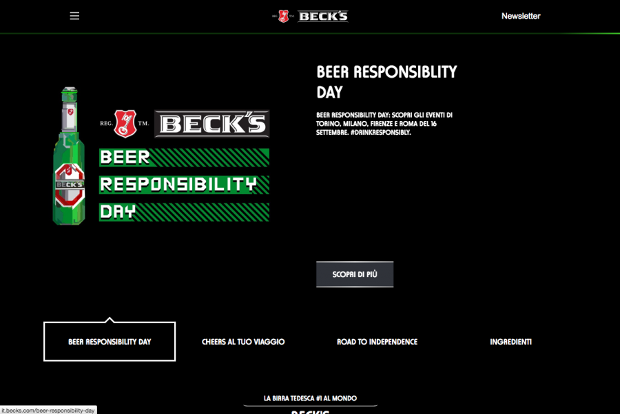 Beck’s, domani il Global Beer Responsibility Day, video pillole su sito e pagina Fb