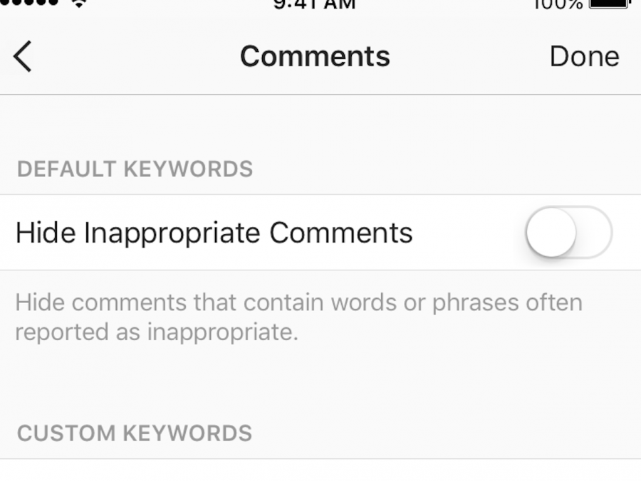Instagram annuncia la possibilità di personalizzazione dei filtri ai commenti