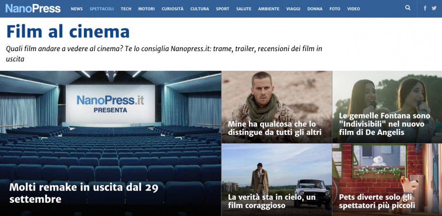 Su NanoPress.it è online “Film al cinema”