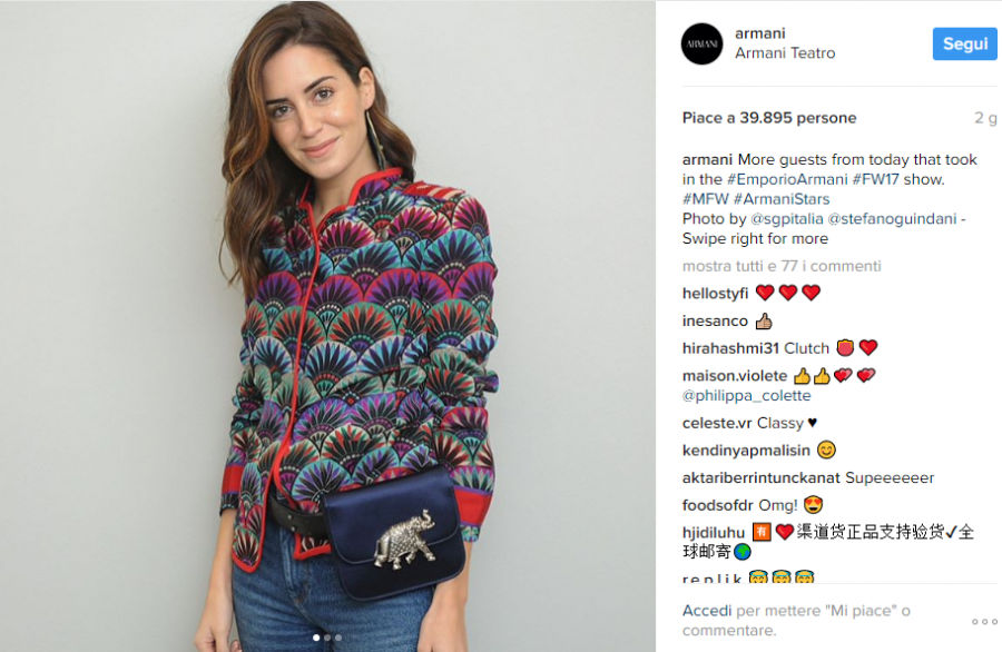 La moda si trasferisce su Instagram: alla MFW  ‘17 boom per Armani e Versace