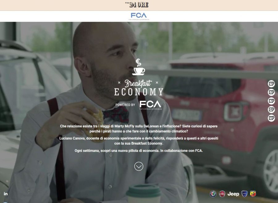 System 24 e DUDE lanciano il branded content “Breakfast Economy”. FCA è sponsor
