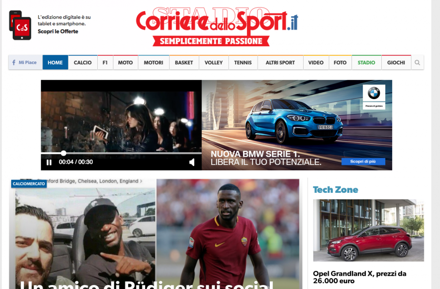 Sport Network lancia la soluzione pubblicitaria SOLO - 100% Viewable Masthead