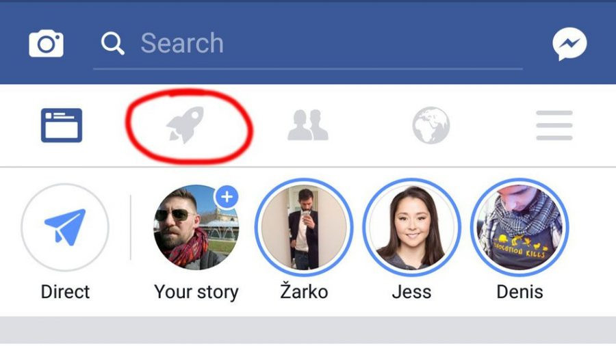 Facebook testa il feed alternativo Explore: vi si accede con un’icona a forma di razzo