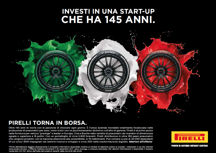 Pirelli: anche tv e radio nella campagna per la quotazione, firmata da DLV BBDO