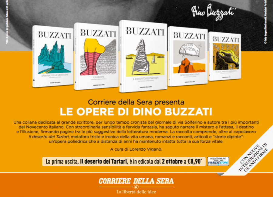 Con il Corriere della Sera una collana dedicata ai libri di Dino Buzzati