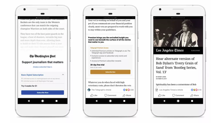 Facebook lancia un tool per supportare il paywall anche sugli Intant Article da mobile. Android aderisce, Apple, invece, non ci sta