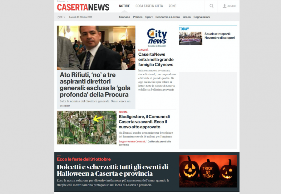Citynews acquisisce CasertaNews.it e porta a 45 le edizioni locali in portafoglio