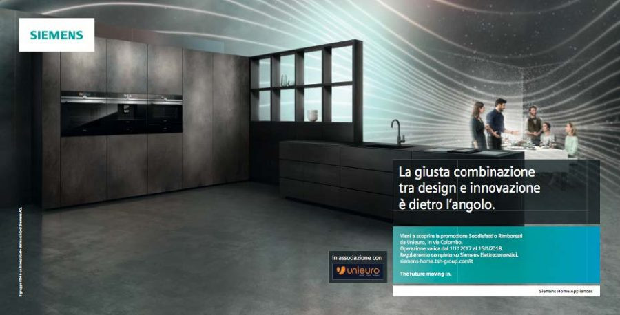 Siemens comunica la promo “Soddisfatti o Rimborsati Speciale Unieuro” con il planning a 360° di Gruppo Mario Mele & Partners