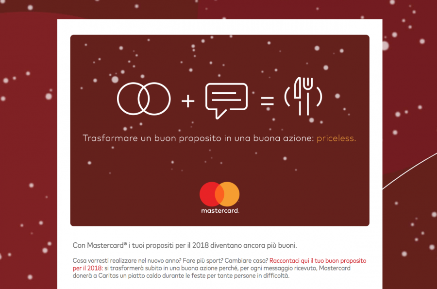 Mastercard lancia i “Buoni Propositi”, con planning a sostegno