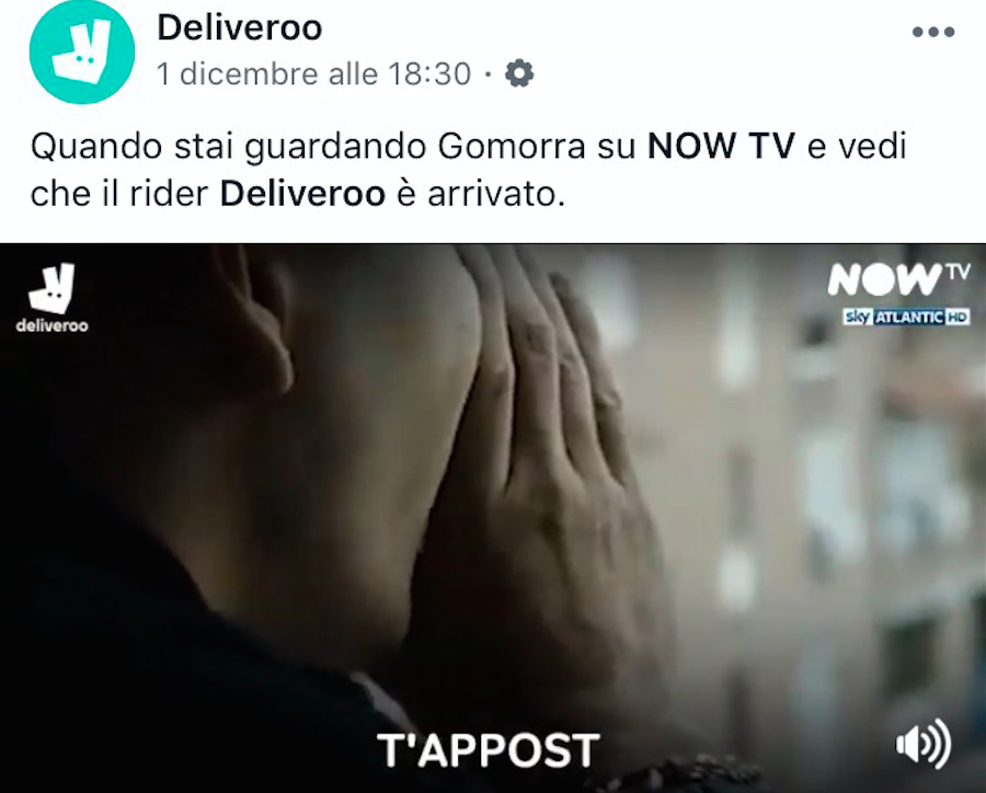 Now tv e Deliveroo celebrano la serie “Gomorra 3” con il supporto di Wavemaker Content