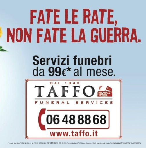 Affissione pacifista di Taffo, con Peyote adv e Clear Channel