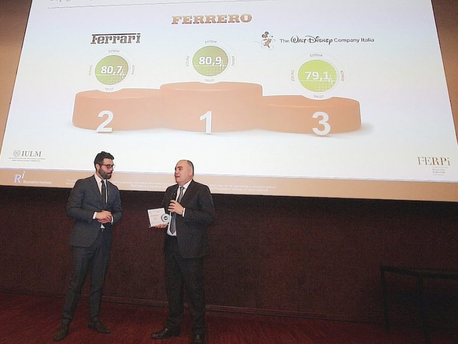 Reputation Awards: Ferrero, Ferrari e Walt Disney le prime tre aziende per reputazione in Italia
