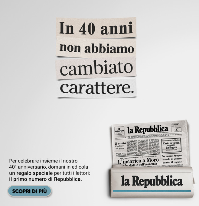 Oggi è il compleanno del quotidiano la Repubblica, quarant’anni fa il primo numero