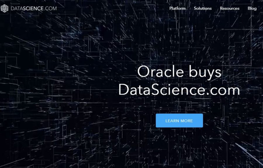 Oracle ha annunciato  di aver raggiunto un accordo  per rilevare DataScience.com