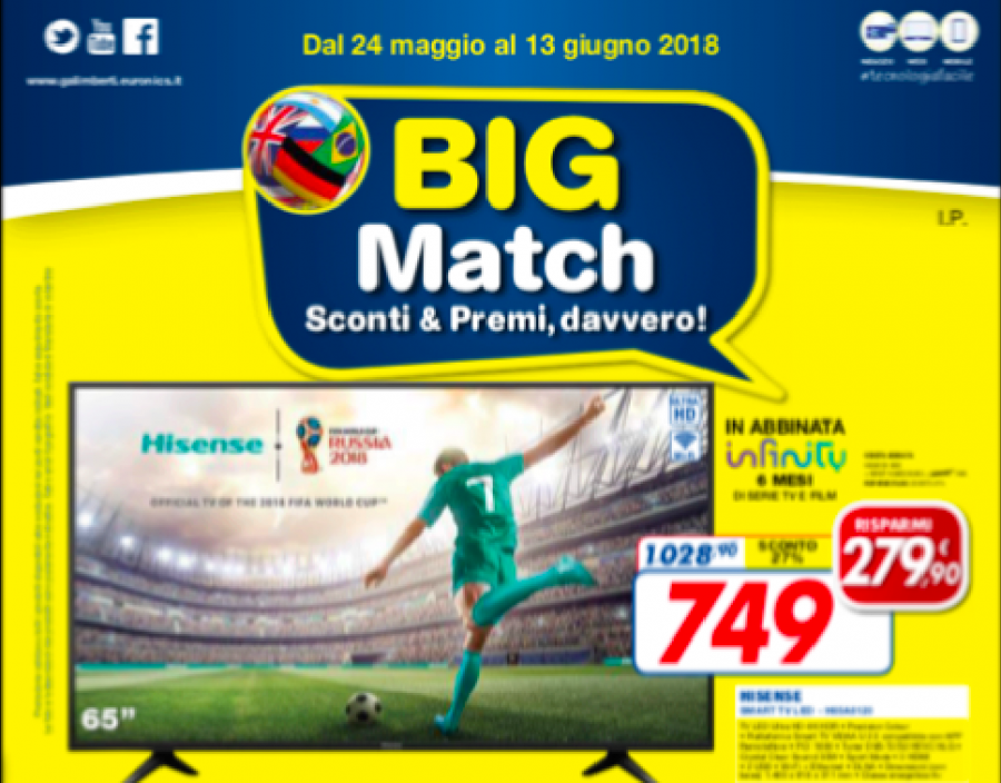Euronics lancia una nuova campagna: “Big Match. Sconti e premi, davvero!”, insieme a Max Information e Media Italia