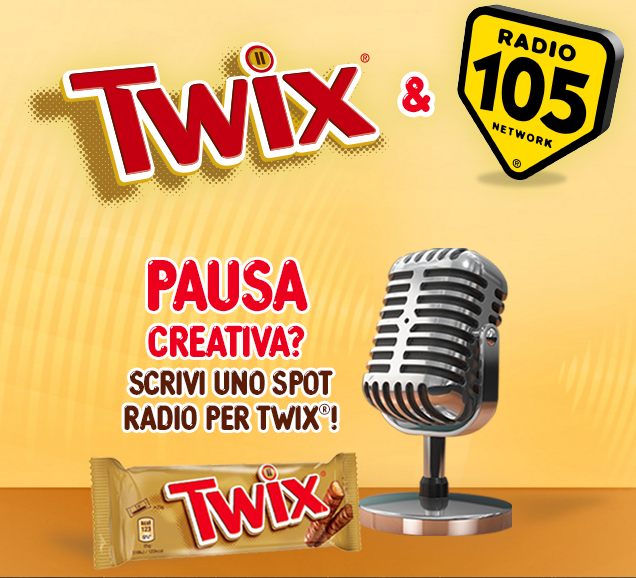 Twix e MediaCom presentano Radio 105 Twix Day; adv su web e in radio