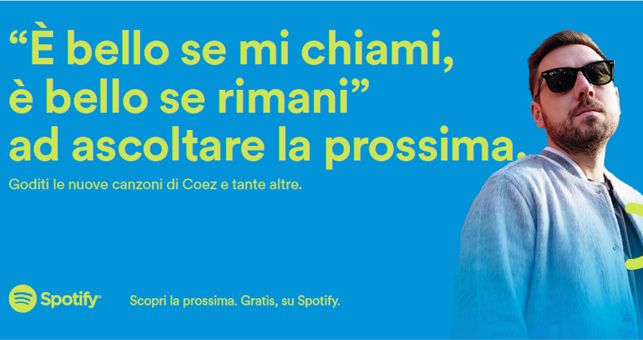 Spotify lancia "Musica e Podcast" con adattamento di We Are Social e planning di UM