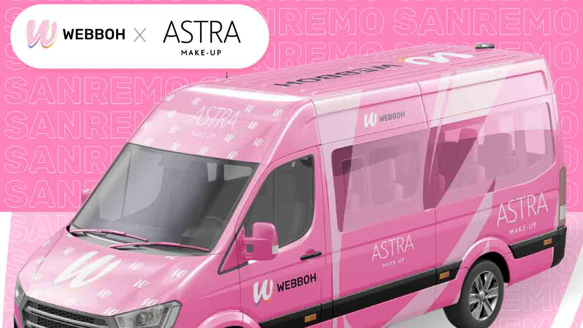 Webboh e Astra Make-Up invadono Sanremo a bordo di un van personalizzato anche con Camelot